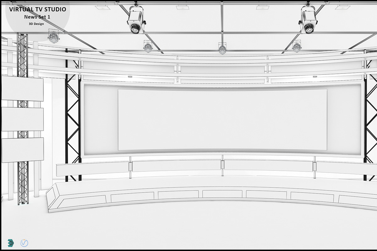 Virtual TV Studio News Set 1, an Architecture 3D Model by akerStudio (Photo 33 of 57)