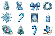 Blue Christmas Clipart Sublimation, an Illustration by Designworld (Thumbnail 5 of 6)