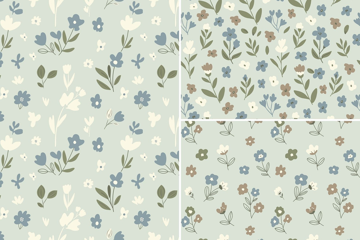 Soft Meadow Floral Pattern Pack, a Pattern Graphic by ItsReksita Pattern (Photo 7 of 14)