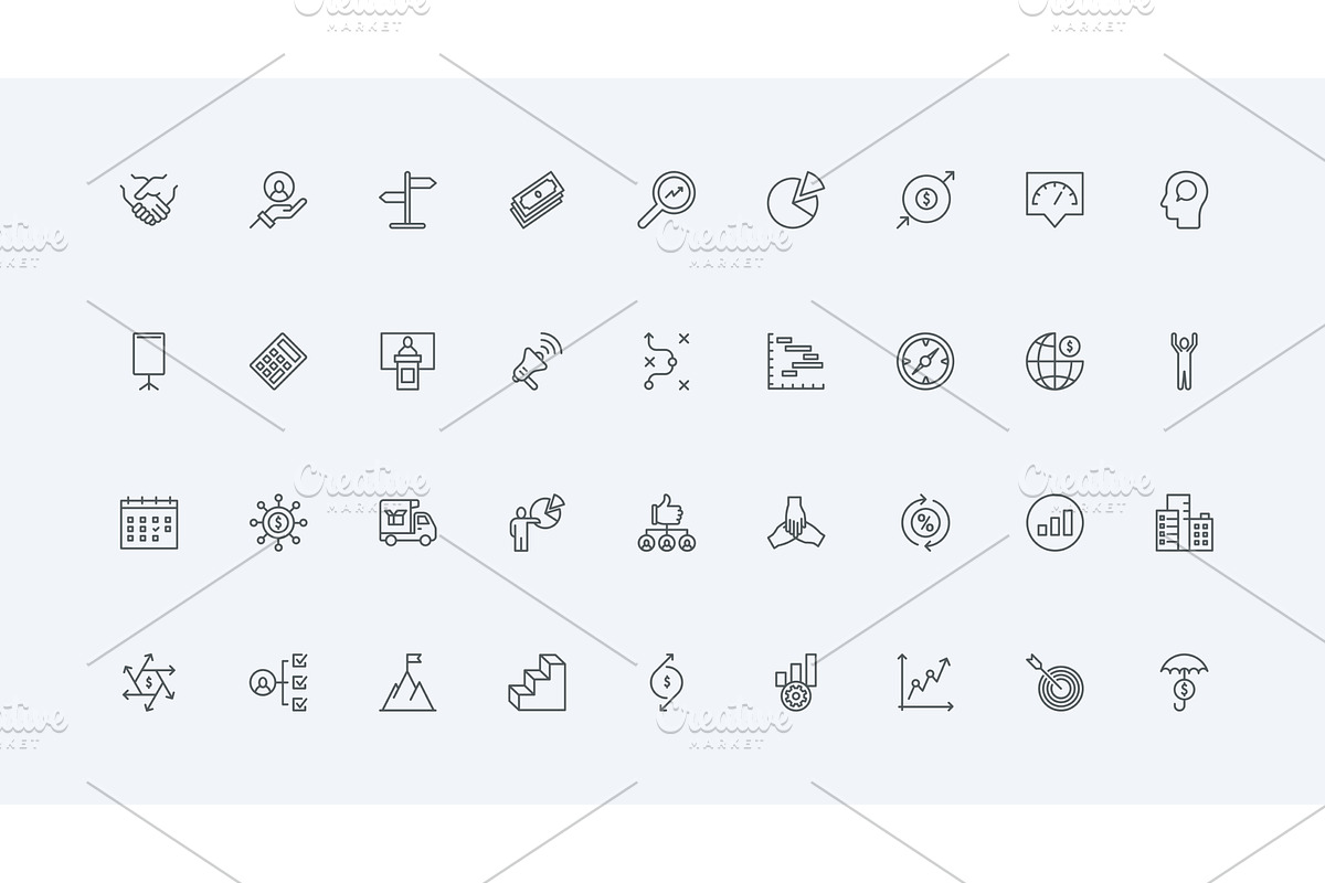 Opportunity business challenge icons, an Object Illustration by Lemberg Vector
