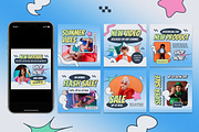 Blue Y2k Fashion Instagram Set, a Social Media Template by Aiyari Graphic (Thumbnail 3 of 5)