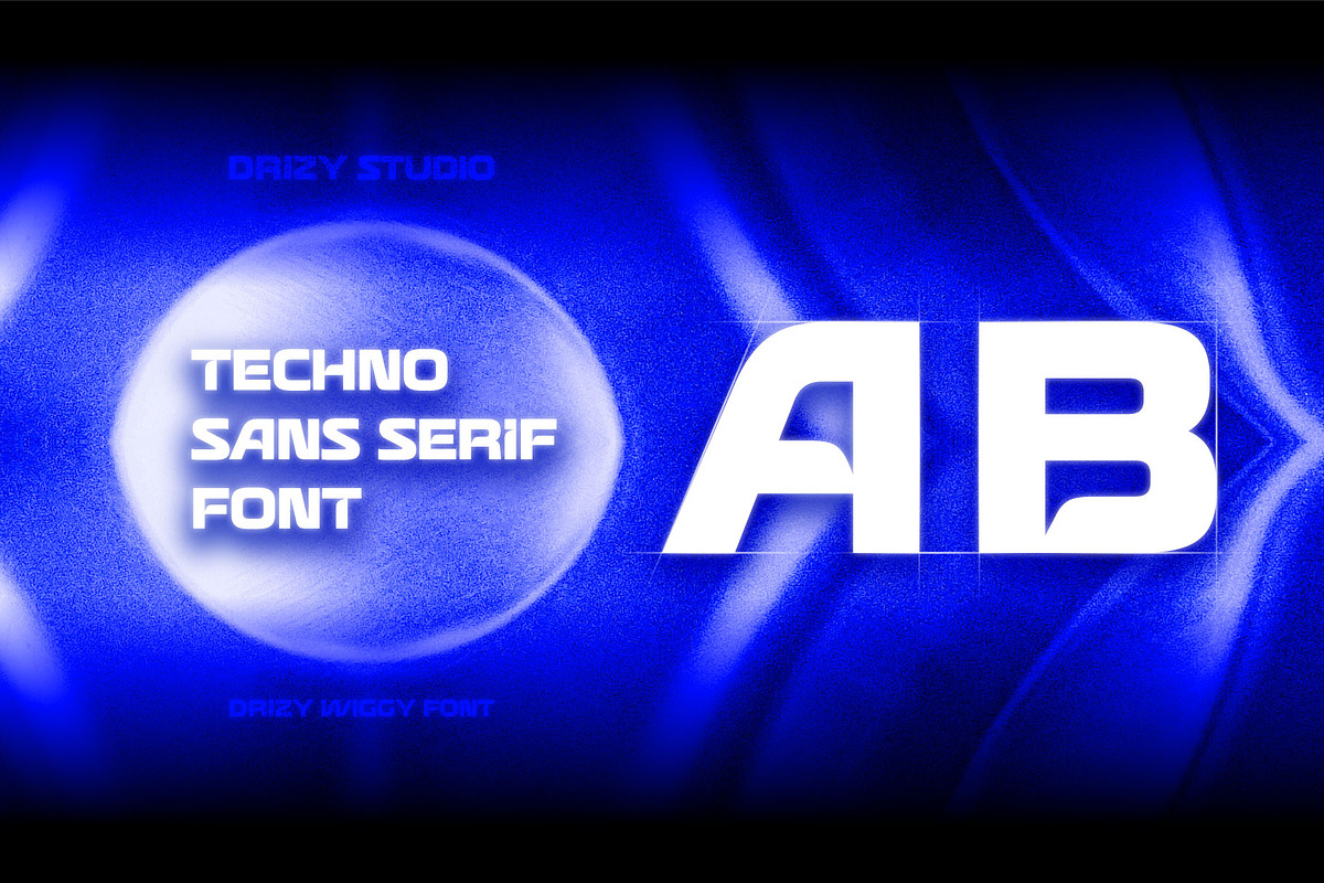 Drizy Wiggy - Techno Sans Serif font, a Sans Serif Font by Drizy (Photo 2 of 9)