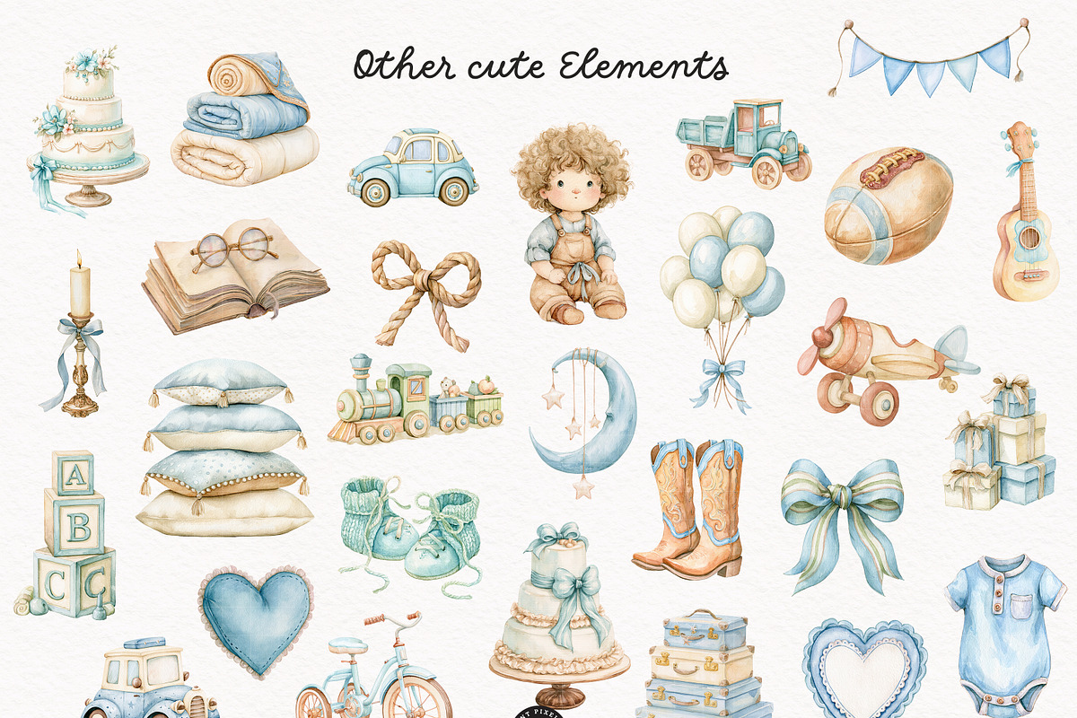 Blue Nursery Boyhood Charm, an Animal Illustration by PaintPixelCo (Photo 3 of 13)