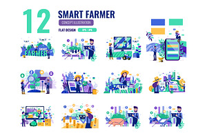 Smart Farmer Illustration