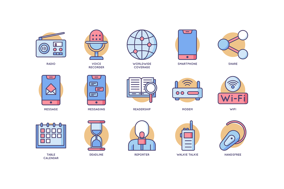 Communication & Media Round Icons, an Outline Icon by Flat Icons (Photo 5 of 6)