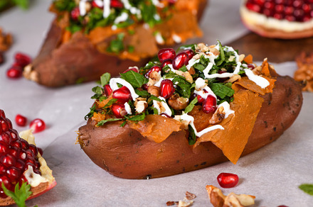 Baked stuffed sweet potatoes, a Food & Drink Photo by Apolonia