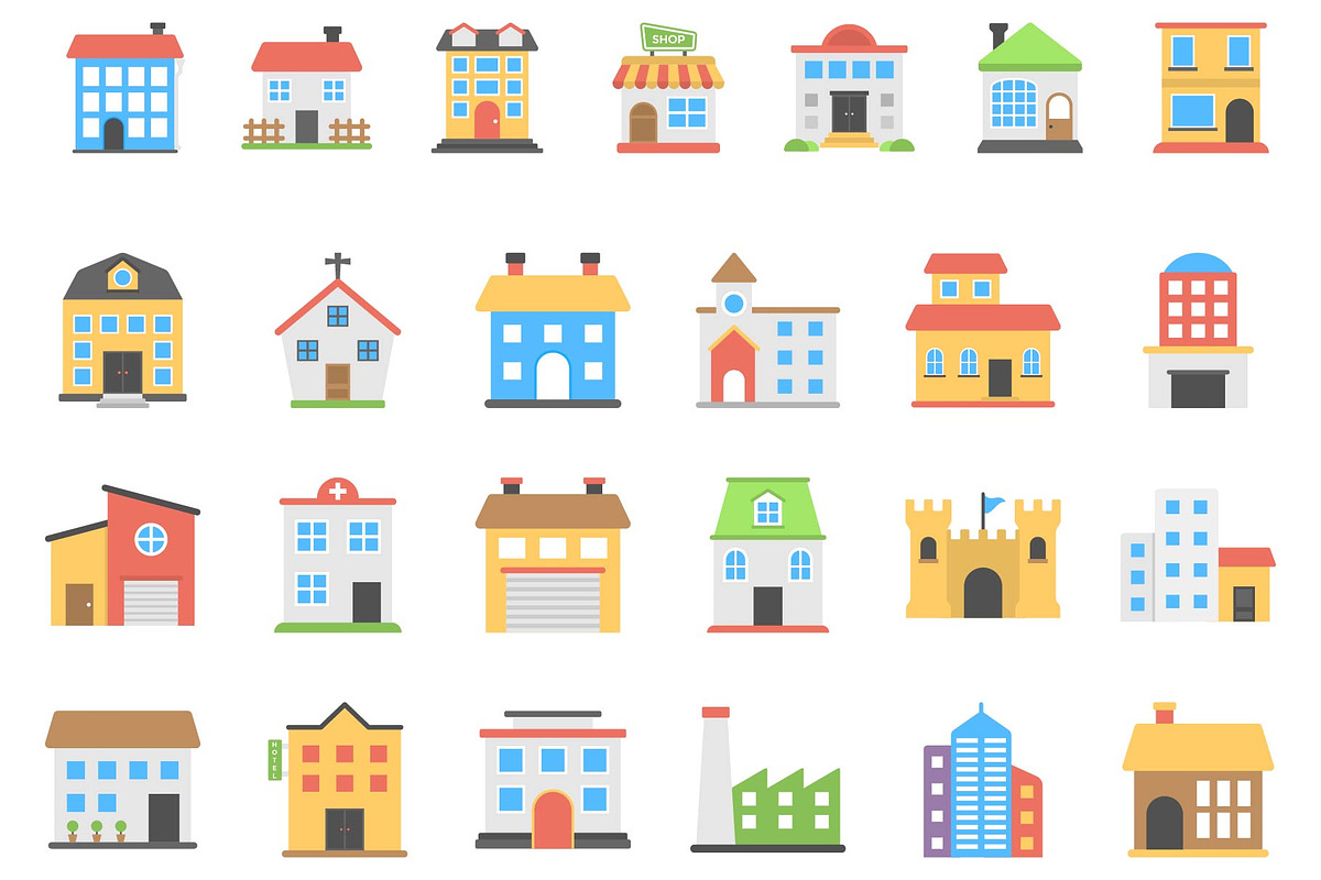 Versatile Buildings Icon Pack., an Icon by Vector Portal (Photo 4 of 6)