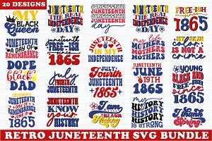 Retro Juneteenth SVG Bundle