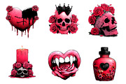 Gothic valentines day sublimation, an Illustration by CreationArt (Thumbnail 2 of 6)