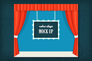 Stage, Curtains and Marquee Sign, an Illustration by Julia Batsheva (Thumbnail 1 of 2)