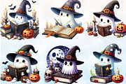 Halloween Ghost Read Book Clipart, a Seasonal Illustration by Rose Art (Thumbnail 2 of 5)