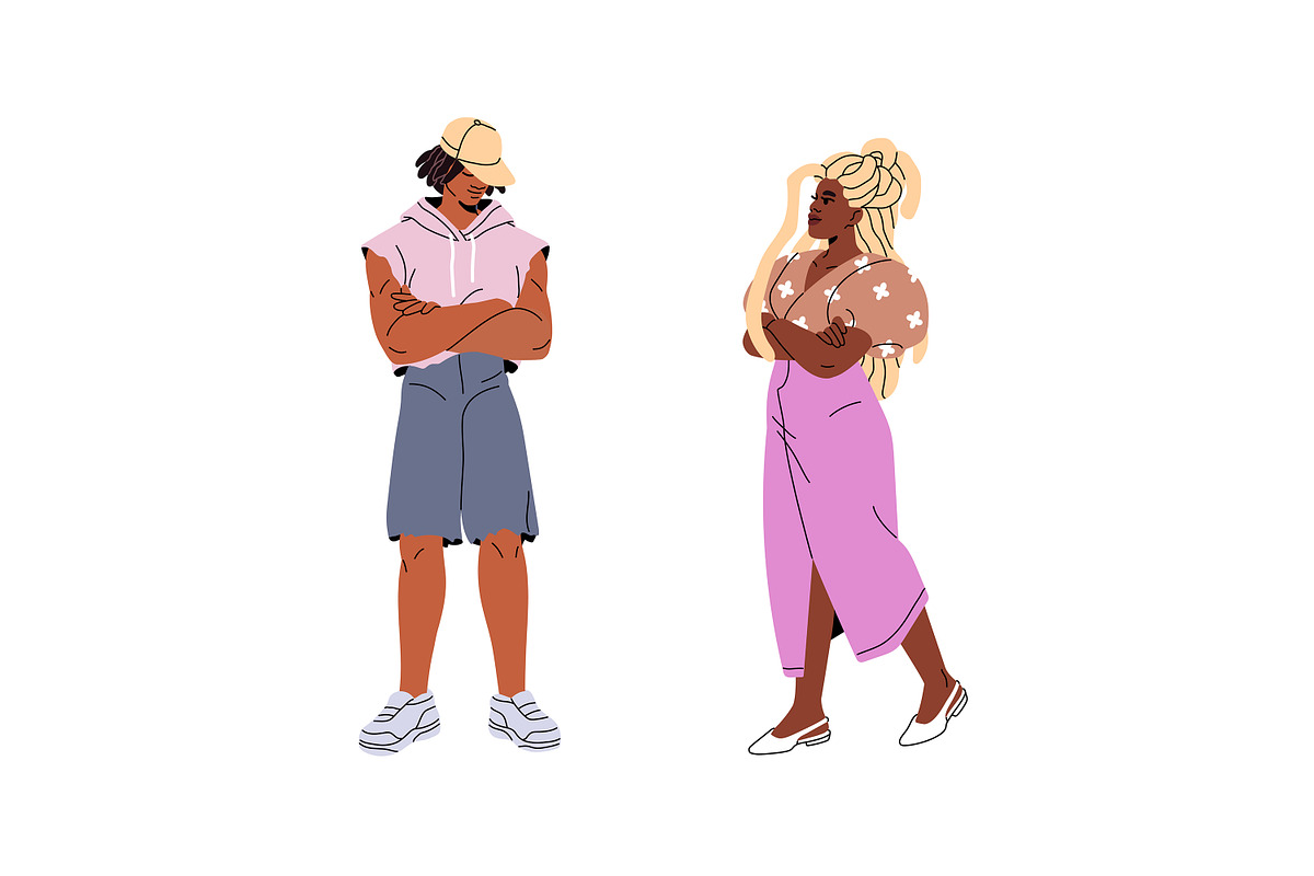 Stylish African American people set, a Person Illustration by PaperTrident (Photo 2 of 9)