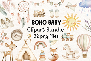 Boho Baby Clipart, an Illustration by PassionPNGcreation