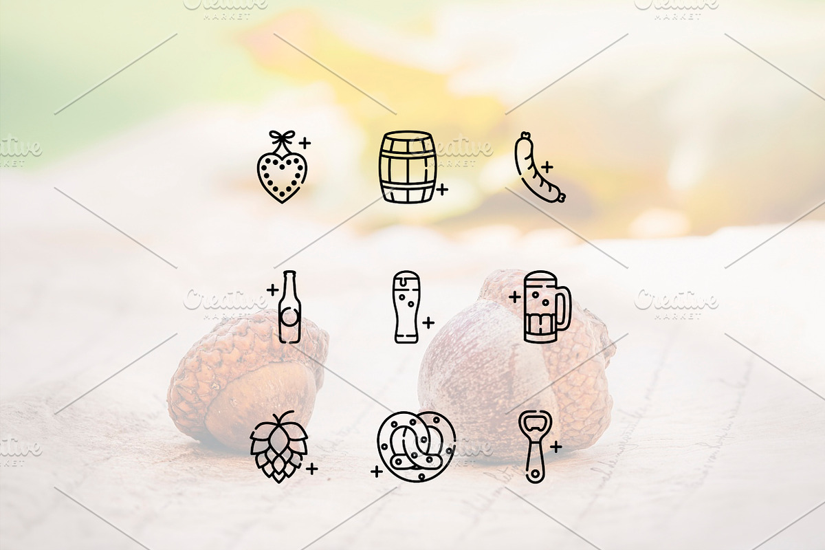 Oktoberfest Line Icons, an Outline Icon by Lyolya Profitrolya (Photo 2 of 2)