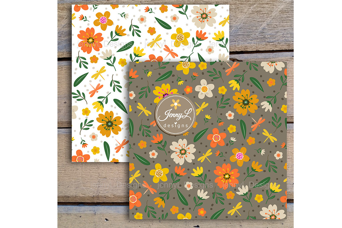 Summer Floral SEAMLESS Digital Paper, a Pattern Graphic by JennyL Designs (Photo 5 of 5)