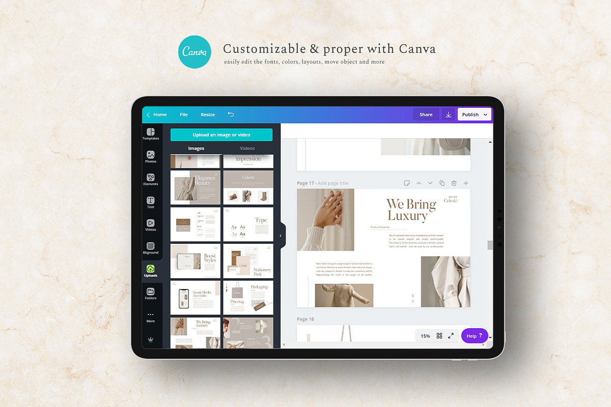 PS & Canva Celeste Brand Guideline, a Magazine Template by Eviory (Photo 2 of 14)