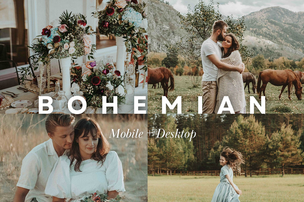 50+ Boho Lightroom Preset Bundle, a Preset Add-On by TheWayfarerShoppe (Photo 1 of 9)