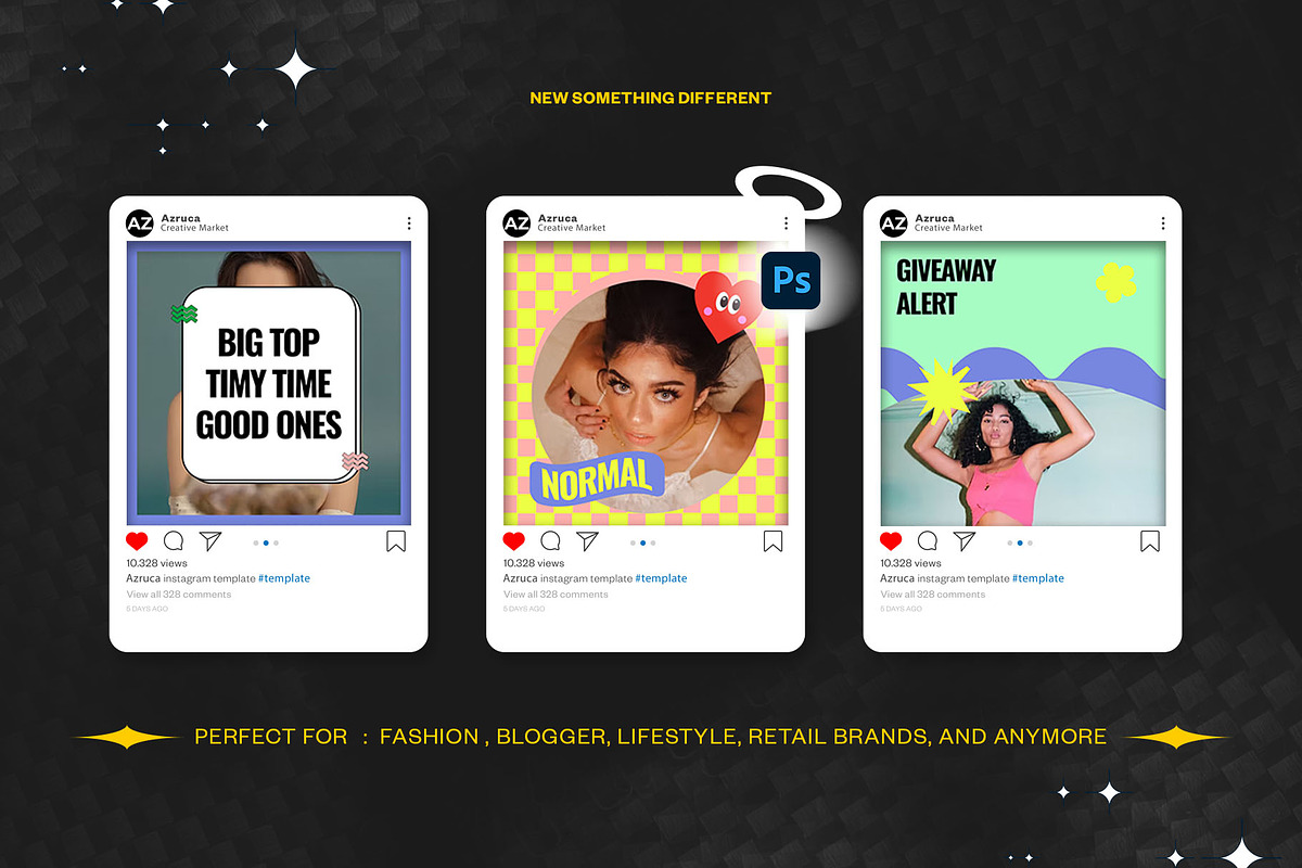 Pop-Vsual Instagram Template | PSD, a Social Media Template by Azruca (Photo 5 of 6)
