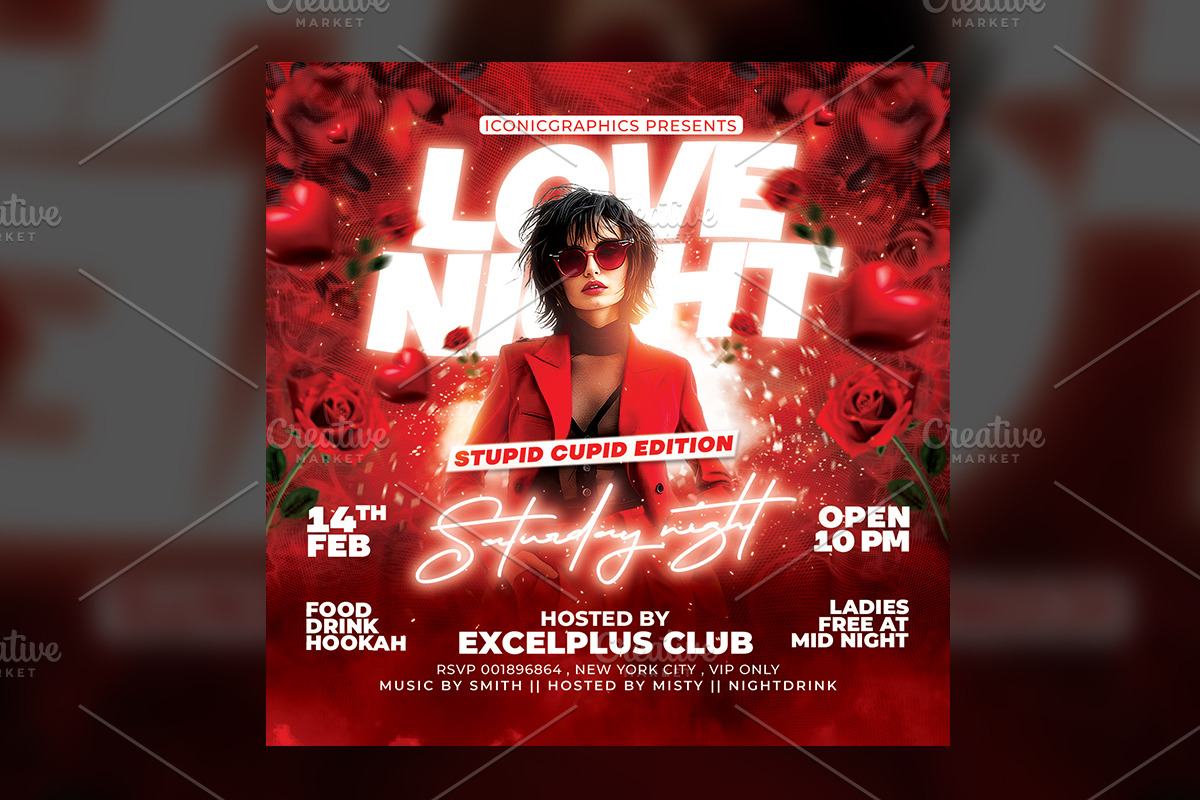 Valentines Day Love Night Flyer, a Flyer Template by RTXdesinger99 (Photo 3 of 3)