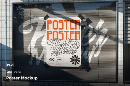 Poster Mockup, an Advertising Mockup by megostudio3