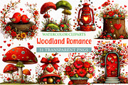 Watercolor Woodland Romance Clipart, an Illustration by Craft Nest (Thumbnail 1 of 7)