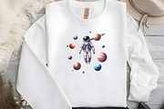 Watercolor Cute Astronaut Clipart, an Illustration by DreamCafeArt (Thumbnail 6 of 7)