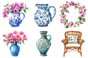 Watercolor Santorini Clipart, a Seasonal Illustration by CitraGraphics (Thumbnail 3 of 6)