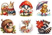 Autumn Animal Clipart, Fall Clipart, an Illustration by DreamArtGraphic (Thumbnail 3 of 4)