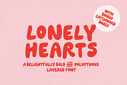 Lonely Hearts Layered Font, a Font by Nicky Laatz (Thumbnail 1 of 16)