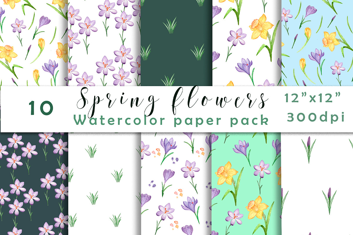 Digital Paper Watercolor Spring Flow, a Pattern Graphic by TetianaArt (Photo 1 of 6)