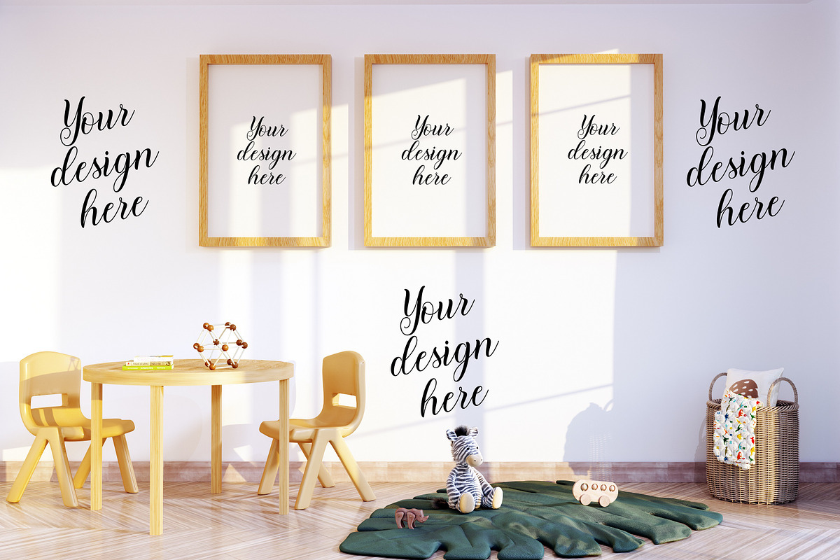 Nursery frame and wall mockup bundle, a Print Template by MockupMarket (Photo 6 of 14)