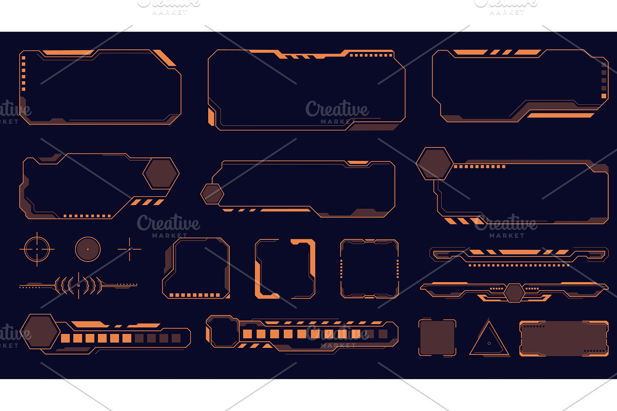 Interface futuristic frames. Sci fi, a Technology Illustration by YummyBuum