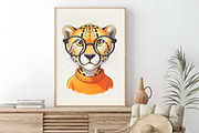 Watercolor Autumn Cheetah Clipart, an Illustration by Craft Nest (Thumbnail 7 of 9)