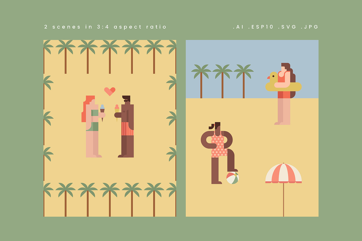 Geometric Life - Beach Activities, a Person Illustration by Léo Alexandre (Photo 8 of 16)
