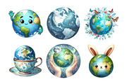 Cute Earth Clipart Sublimation, an Illustration by Daily.Designs (Thumbnail 3 of 5)