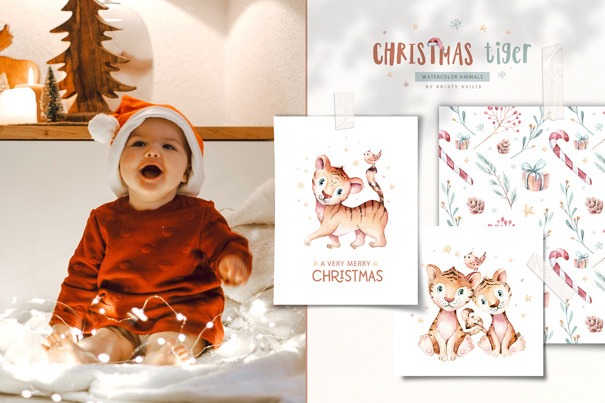 Christmas tiger. New Year 2022, an Animal Illustration by Peace ART (Photo 9 of 11)