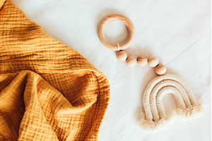 Baby wooden toy teether eco natural