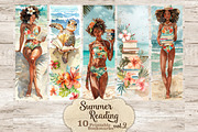 Beach Bookmarks | Summer Printable, a Seasonal Illustration by GlamArtZhanna (Thumbnail 1 of 3)