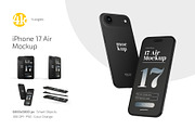 iPhone 17 Air Mockup Set, an iPhone Mockup by Country4k (Thumbnail 1 of 4)