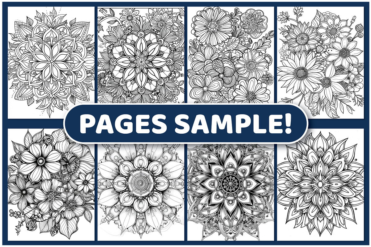 Steampunk Flower Mandala Color Pages, a Decorative Illustration by BrightMart (Photo 2 of 3)