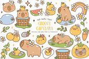 Groovy Capybara SVG PNG, a Seasonal Illustration by Chonnieartwork (Thumbnail 1 of 3)
