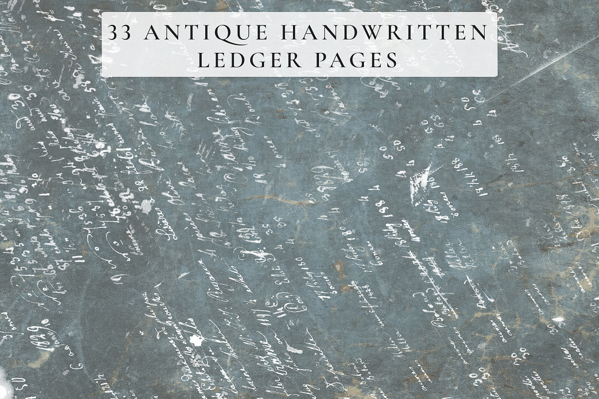 Vintage Handwritten Ledger Overlays, a Pattern Graphic by Century Library (Photo 6 of 14)