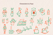 Christmas Wonderland hand drawn set, a Seasonal Illustration by Idressart (Thumbnail 3 of 13)