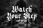 Dark Whisper – Fierce Blackletter, a Blackletter Font by Almarkhatype (Thumbnail 1 of 10)