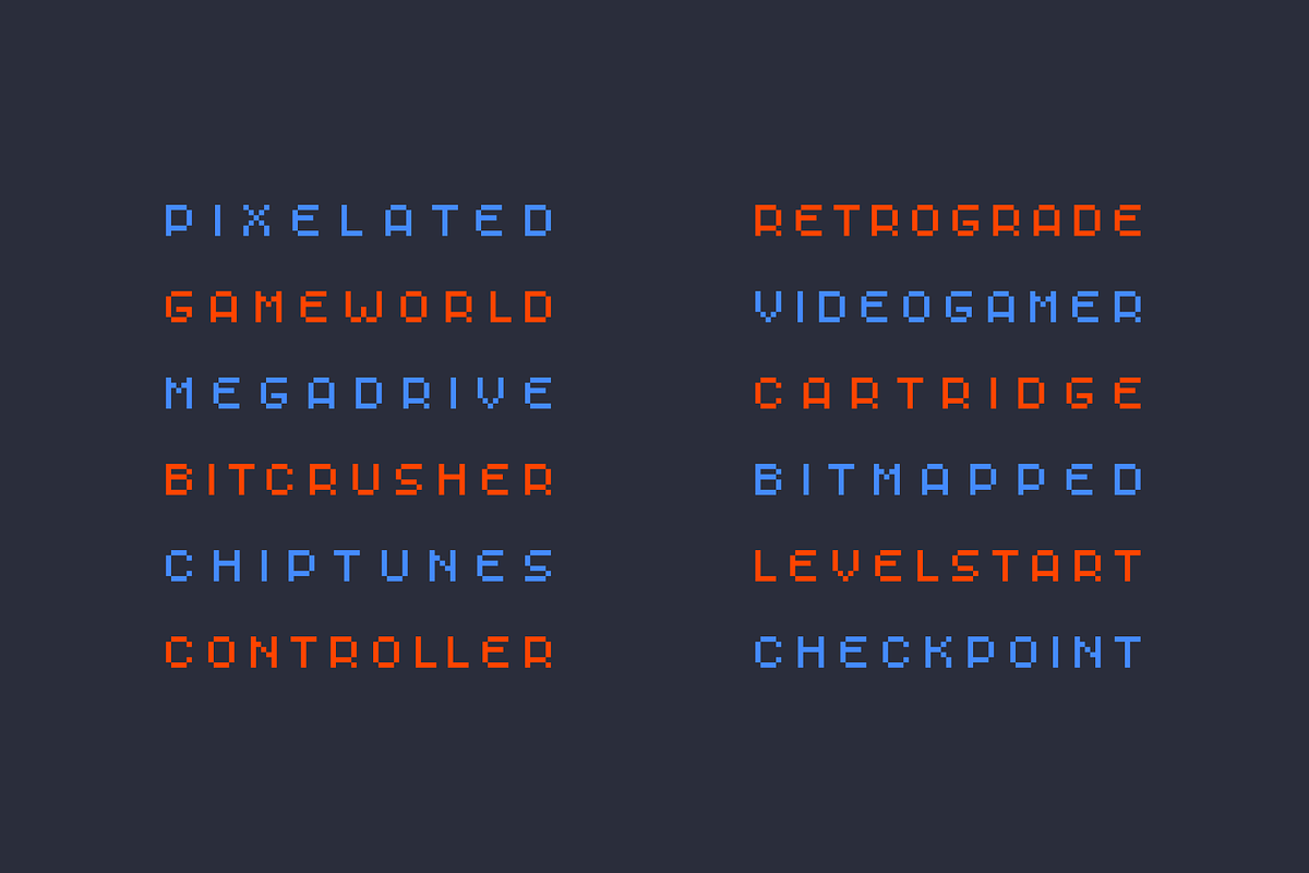 Player One - Pixel Typeface, a Sans Serif Font by alpercakici (Photo 6 of 13)