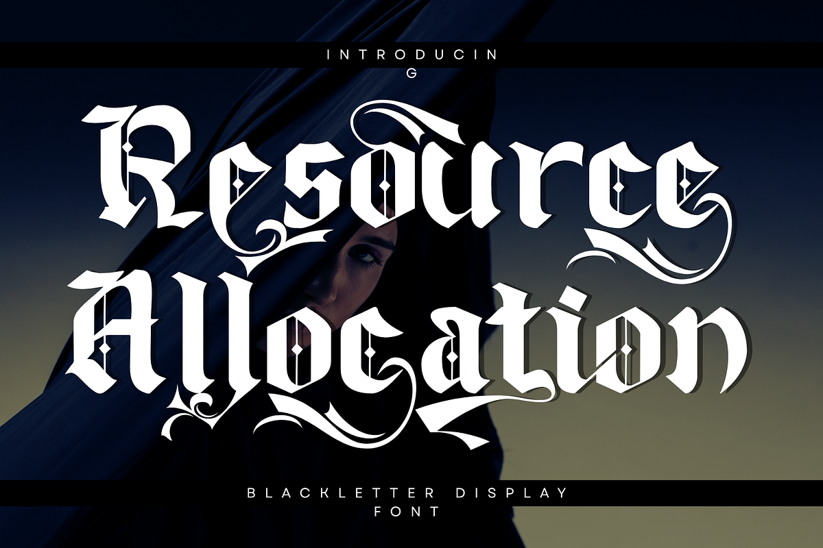 Resource Allocation - Gothic Font, a Blackletter Font by 177Studio (Photo 1 of 6)