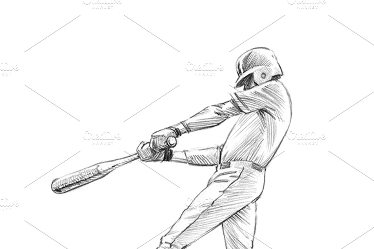 Sketchy baseball drawing set, an Illustration by RasterBird (Photo 13 of 17)