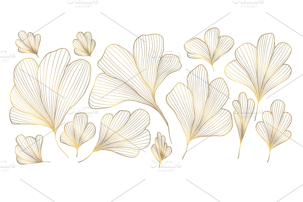 Flowers and Leaves Line Luxury Art, a Pattern Graphic by Marylia (Photo 24 of 27)