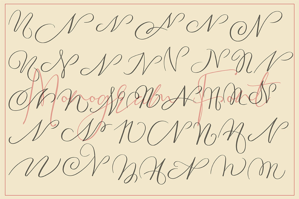 MONOGRAMS BUNDLE A to Z, a Script Font by AMINMARIO (Photo 21 of 37)