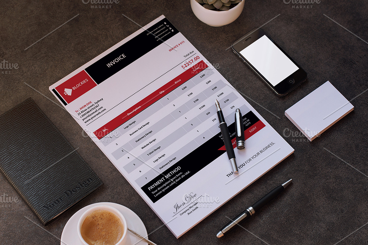 (40% Off) Simple & Clean Invoice, a Stationery Template by Pentaclay (Photo 1 of 5)